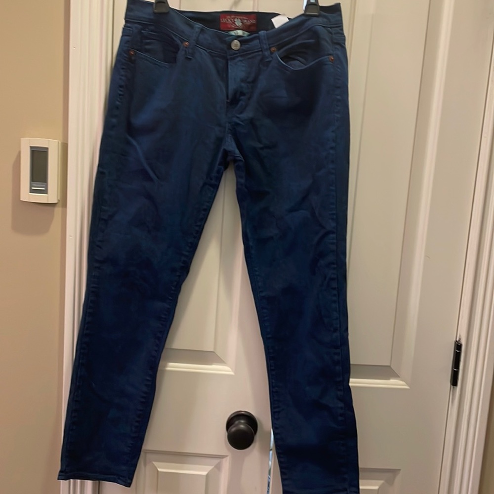 Lucky Brand Charlie Skinny Women’s Jeans/Pants Size 12/31 Navy Blue snake skin